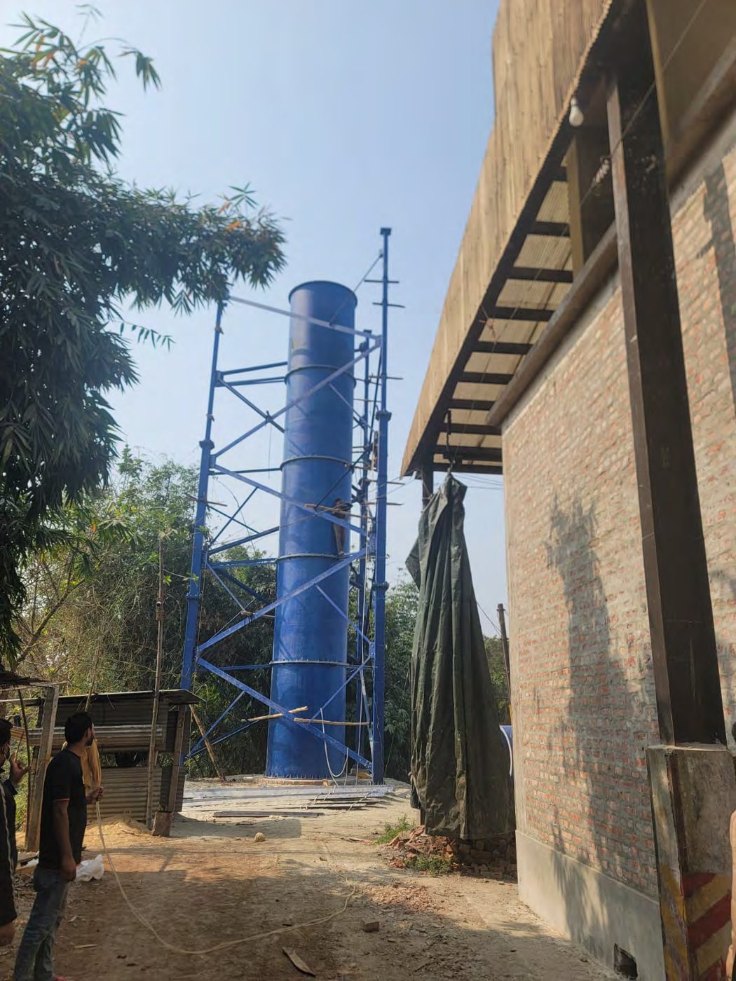FRP Chimney (100 ft x 2,200 mm dia.) & Associated Steel Structures - Design, Supply, Assembly & Installation